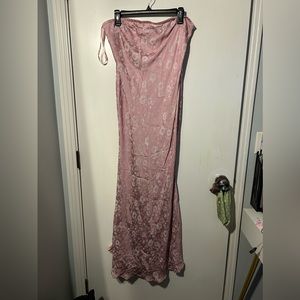 Pink Princess Polly Strapless Satin Dress